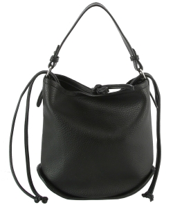 Fashion Drawstring Bucket Crossbody Bag LD159 BLACK
